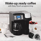 Wangxin FlexBrew Trio 2-Way Coffee Maker, Compatible with K-Cup Pods or Grounds, Combo, Single Serve & Full 12c Pot, Black - Fast Brewing (49902)