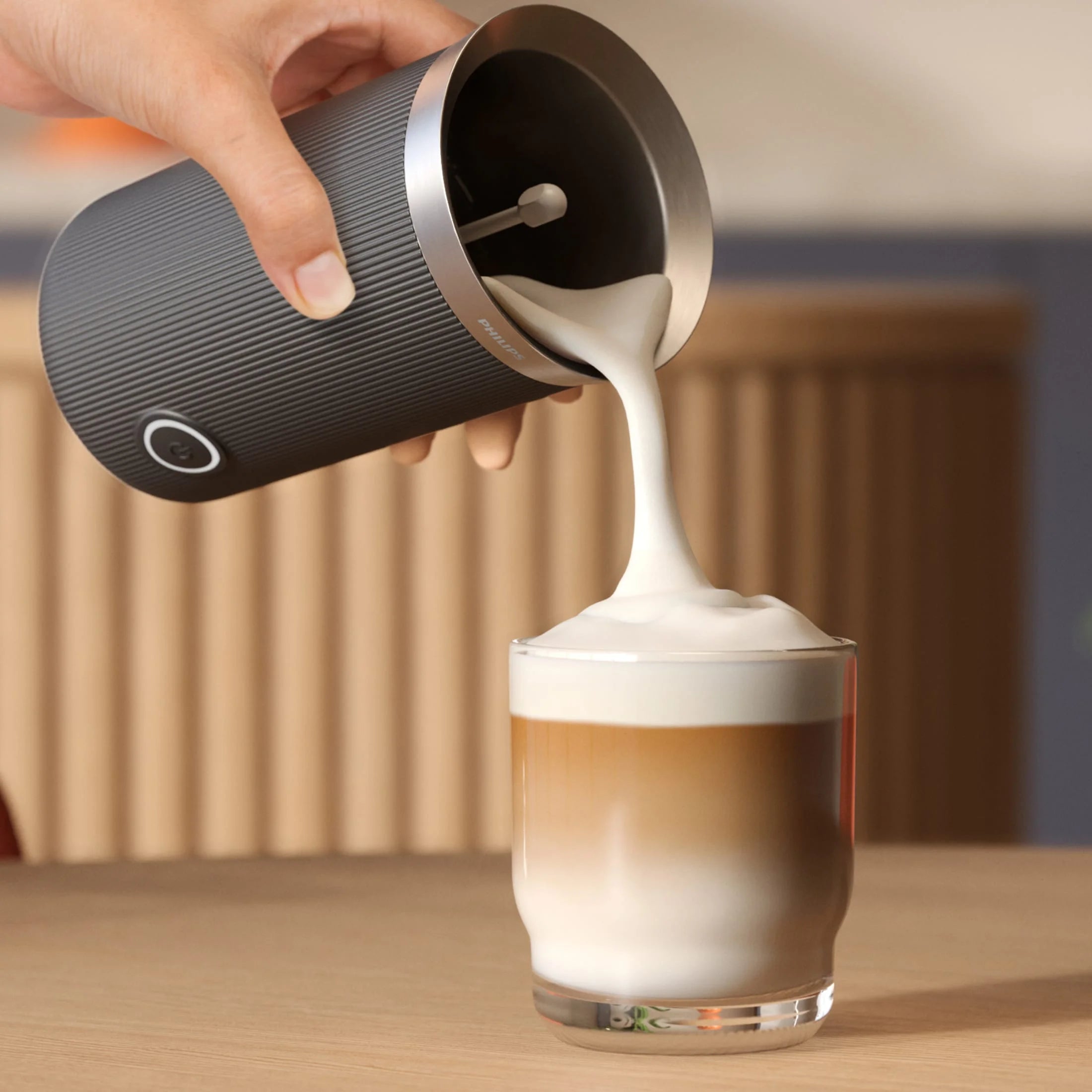 Philips Baristina Hot & Cold Milk Frother, Black