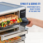 PowerXL SmartSynx Dual Door Oven, 8 Quick-Touch Cooking Presets including Air Fry, Toast, Bake, Broil, Reheat and More Cook 2 Different Foods at the Same Time, Large Capacity & Adjustable Temperature