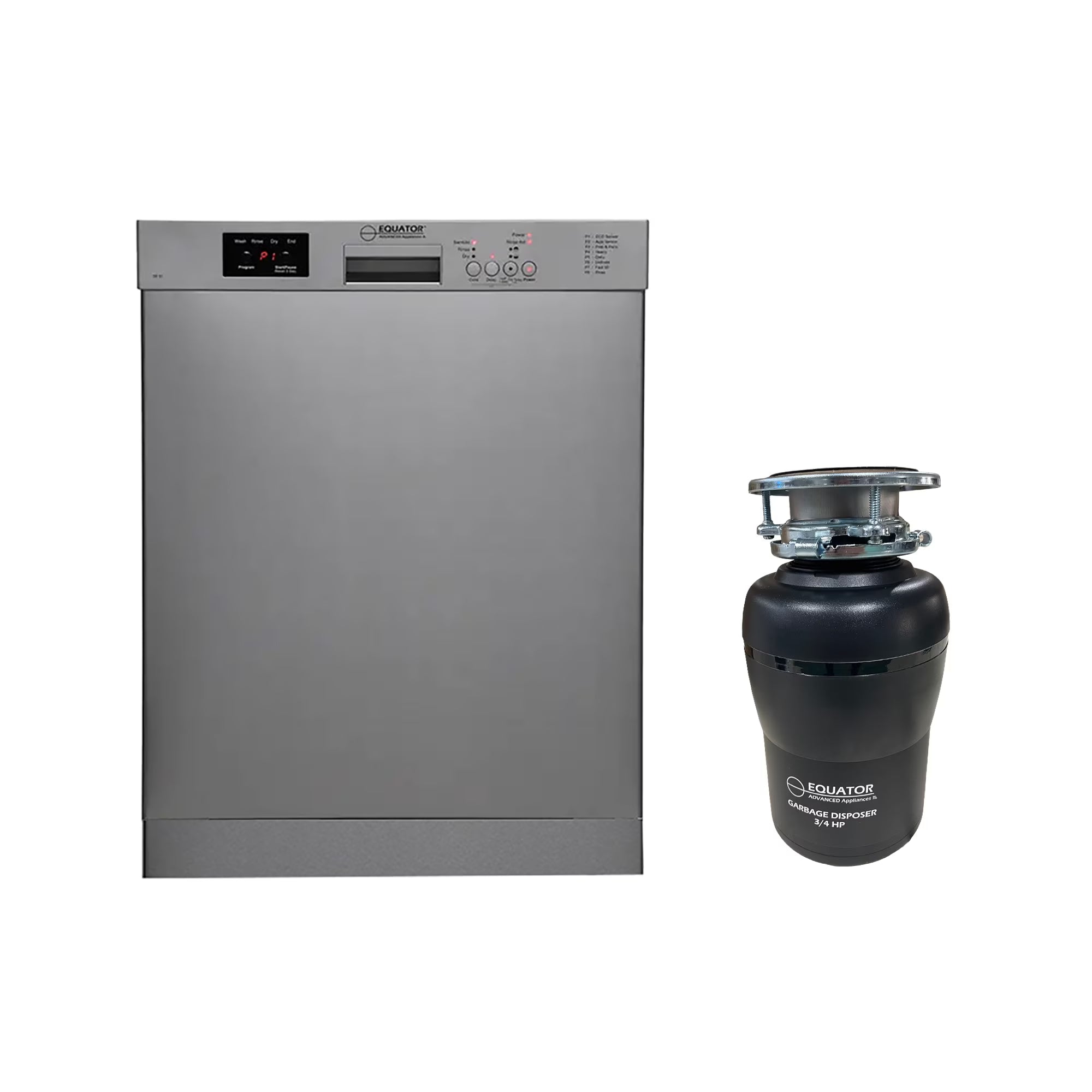 Equator 24 in Dishwasher 14 place  3/4 HP Garbage Disposer QUIET 51dB 110V E-Star ADA
