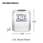 Hamilton Beach 2 lb Bread Maker Machine with 12 Settings Plus Gluten Free, White