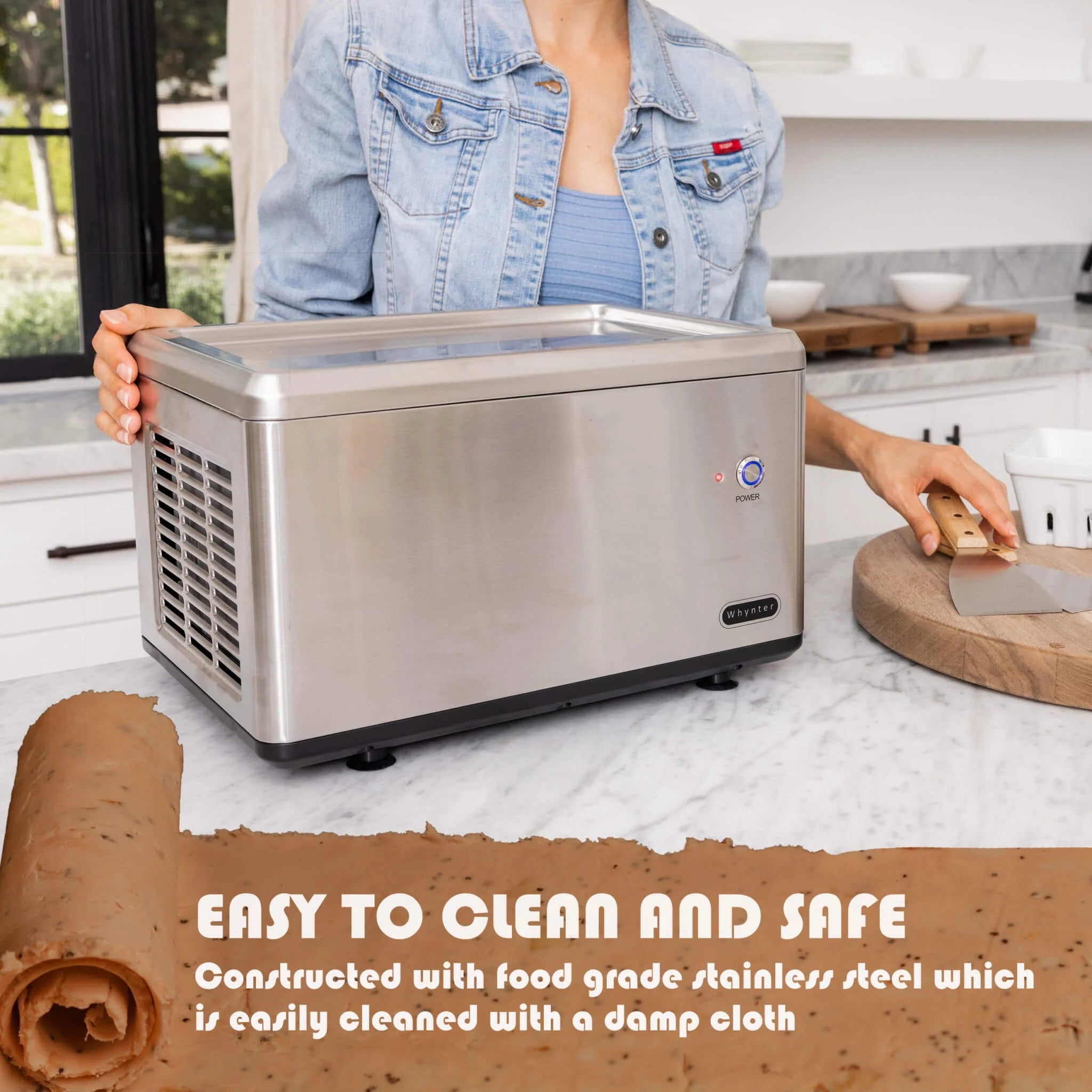 Whynter ICR-300SS Portable Instant Automatic Compressor Ice Cream Maker Frozen Pan Roller in Stainless Steel