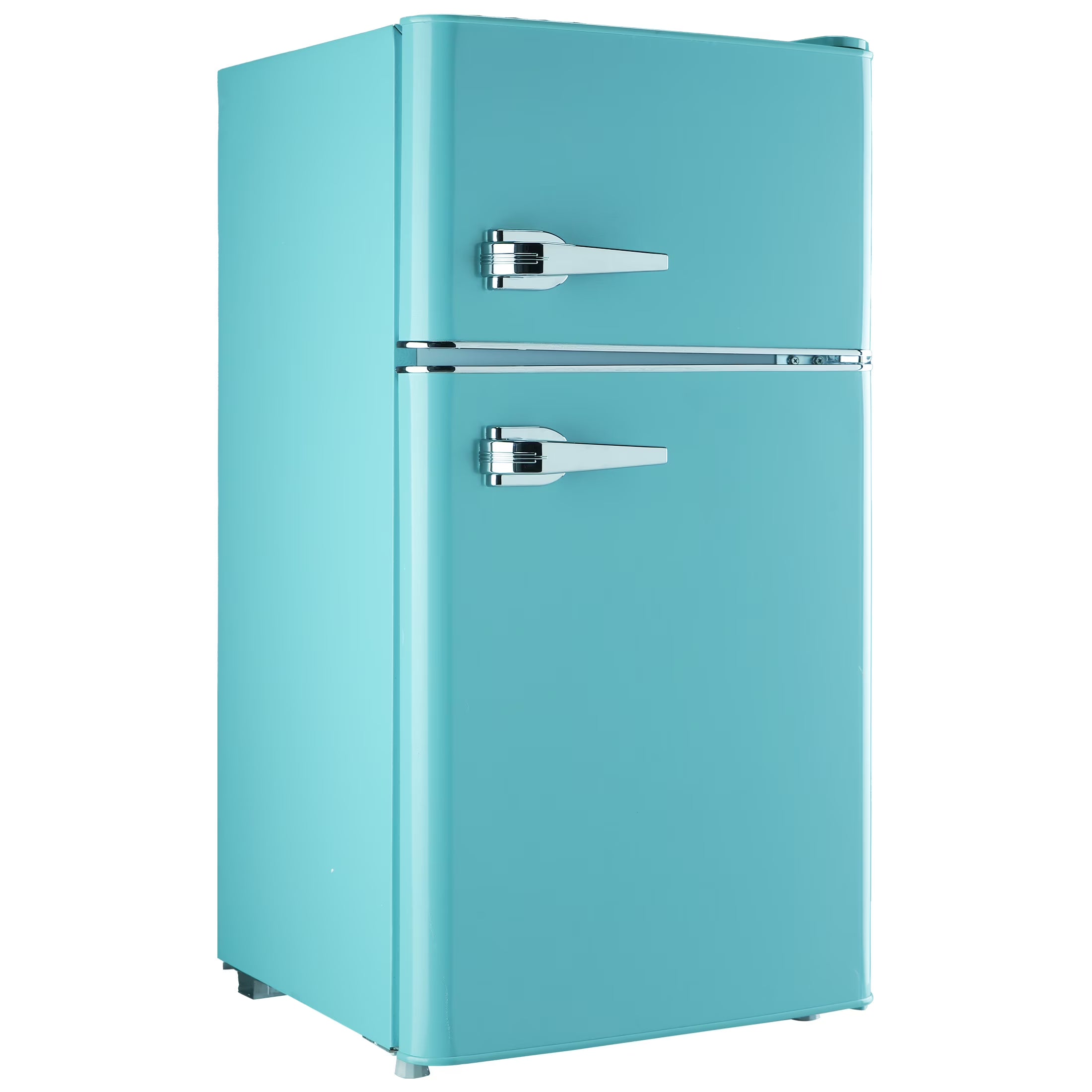 2 Door Mini Fridge with Freezer,3.5Cu.ft Small Freezer,7 Adjustable Thermostat,Blue,New