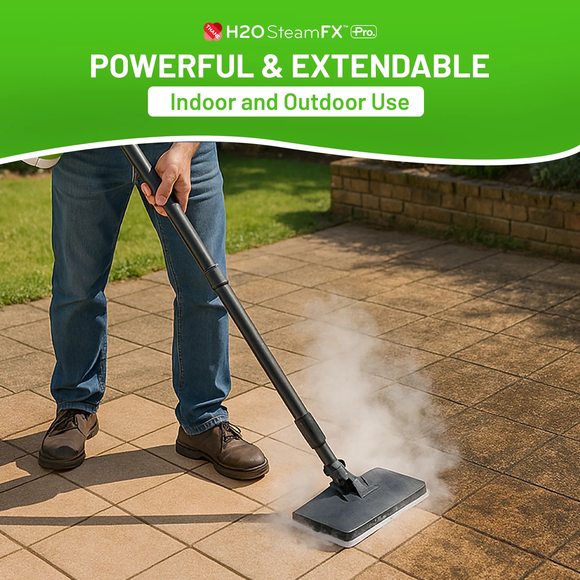 H2O STEAMFX PRO Outdoor Handheld Steam Cleaner, 2-in-1 Handheld & Floor Steam Cleaner