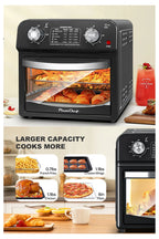 12.5 Quart 7-in-1 Convection Toaster Oven, 1500W, 5 Pre-set Menus, Roast, Bake, Grill, Broil, Toast, Dehydrate, Defrost, Stainless Steel, Black