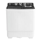 KEINXS Twin Tub with Built-in Drain Pump XPB65-2288S 26Lbs Semi-automatic Twin Tube Washing Machine for Apartment, Dorms, RVs, Camping and More, White&Black US Standard