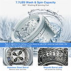 Costway 7.7 lbs Compact Full Automatic Washing Machine W/Heating Function Pump