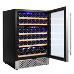Garvee 24 Bottle Freestanding Wine Cooler Refrigerator with Glass Door for Bar, Party, Winery, Black