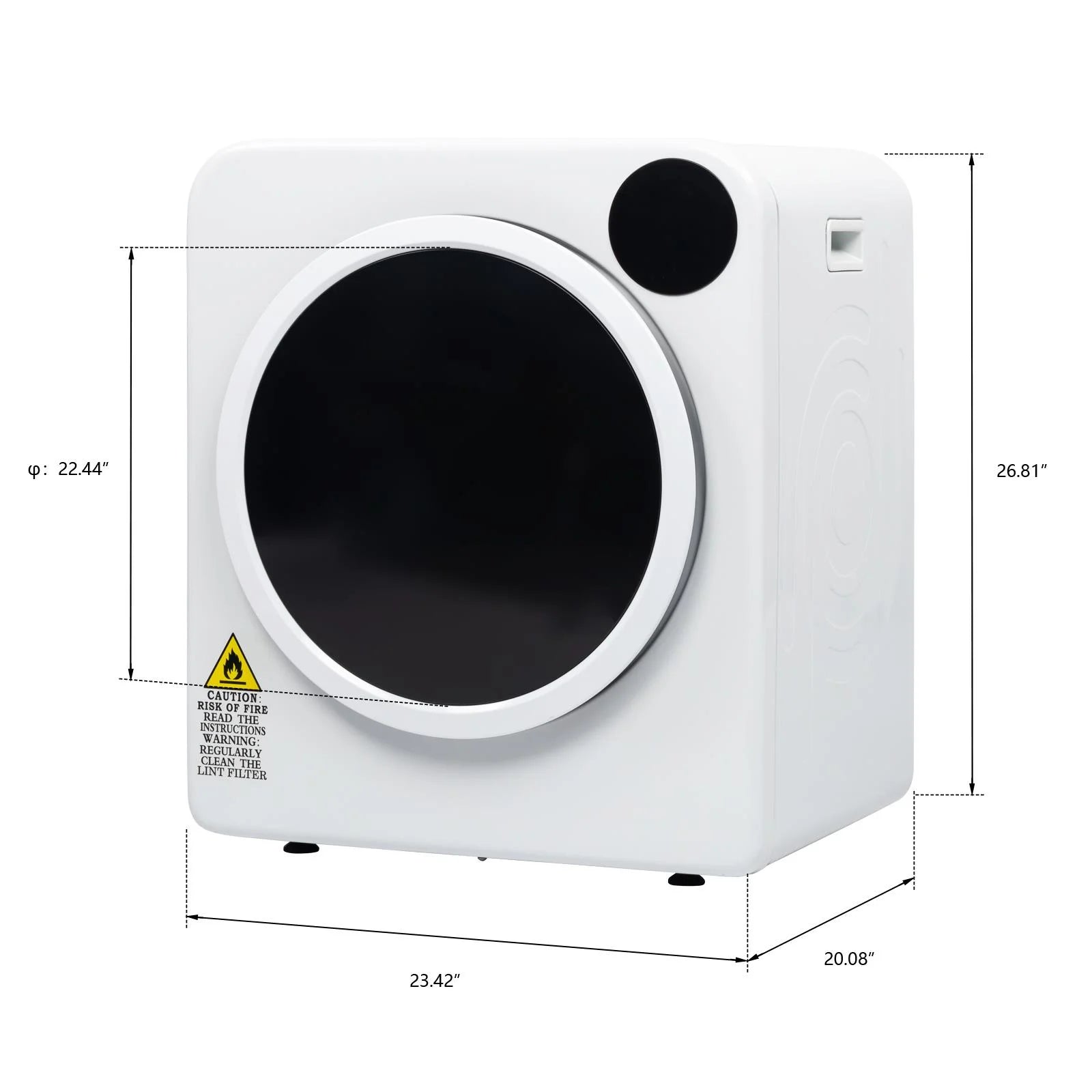 UBesGoo 6 kg 240 V White Electric Compact Clothes Dryer