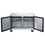 60 in. Two Door Commercial Undercounter Freezer in Stainless Steel 15.53 cu. ft.