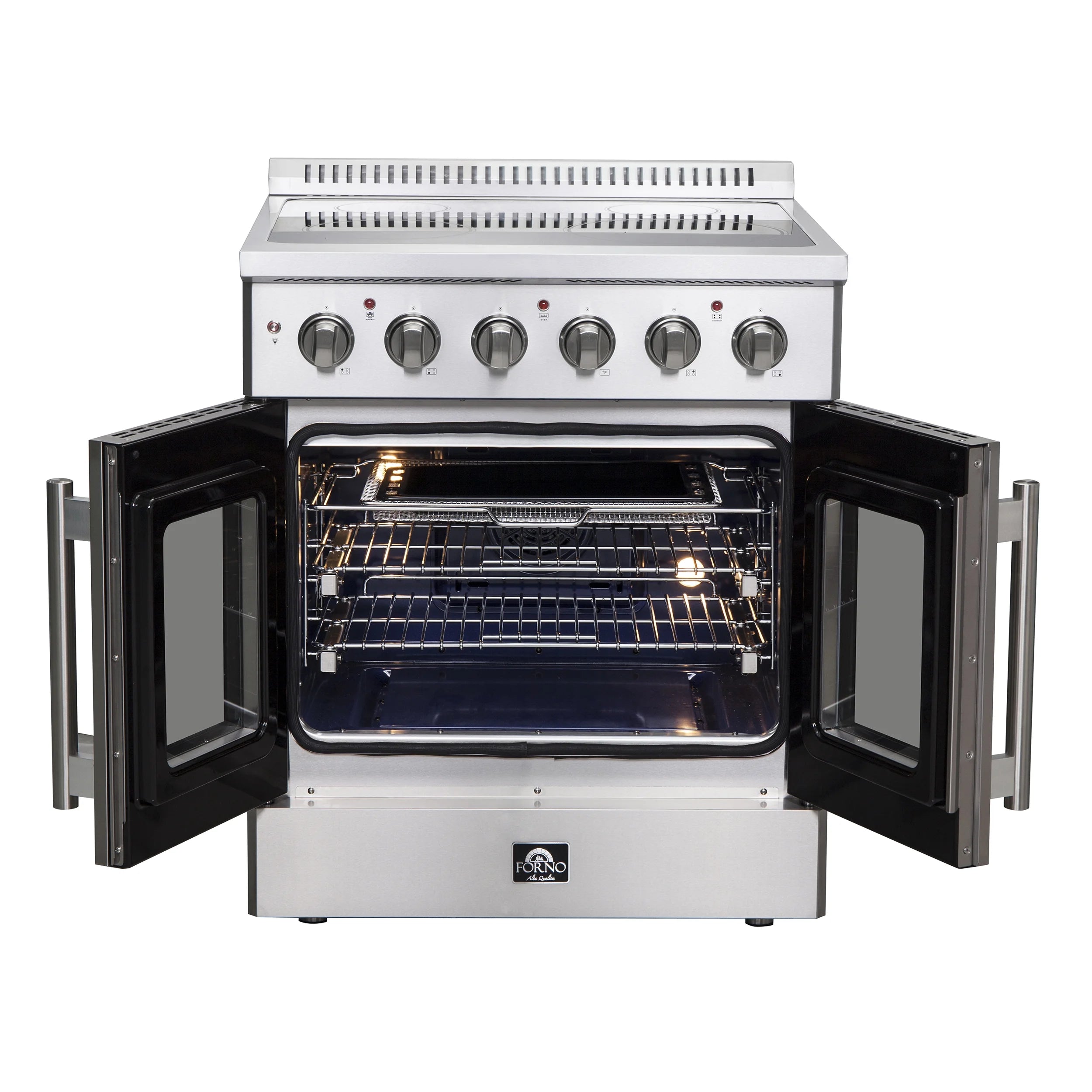 Forno Galiano 30-Inch Freestanding French Door Electric Range, True Convection, Energy Efficient