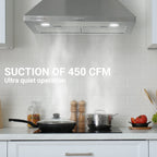CIARRA Black Range Hood 30 inch Wall Mount Vent Hood Ductless Ducted Convertible CAB206P75