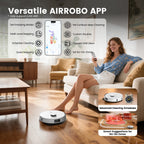 AIRROBO L60+ Self-Empty Robot Vacuum and Mop Cleaner with Ultrasonic Carpet Detection,6000Pa Suction,Laser Obstacle Avoidance,240min Long Runtime