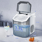 LHRIVER Countertop Nugget Ice Maker, 35Lbs/24H, Soft Chewable Ice, Ice Scoop, Self-Cleaning, White