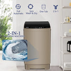 Full-Automatic Washing Machine, Portable Laundry Washer, Compact 17.7 lbs, LED Display, Drain Pump, 10 Wash Programs 8 Water Levels