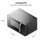 Chefman Microcrisp 1.1 cu. ft. Countertop Microwave Oven + Crisper, 1800 Watts - Black
