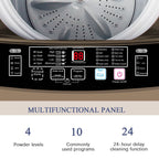 Krib B Full Automatic Washing Machine with Drain Pipe, 17.7 lbs Portable Washers with 10 Programs & 8 Water Levels, Suitable for Apartment, Dorm, Grey