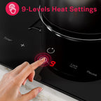 Empava Electric Stove Induction Cooktop Vertical with 2 Burners Vitro Ceramic Smooth Surface Glass in Black 120V