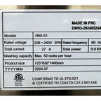 NSF 28 in. Single Rack Door Type Dishwasher, High Temp with Booster, 3-phrase 240V Freestanding Washer
