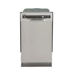 Pemberly Row 18" Stainless Steel Front Control Dishwashers in Silver