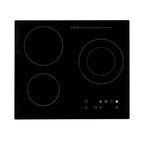 Electric Ceramic Cooktop, 24inch 3 Burners Electric Cooktop with Time Adjustable Function 9 Heating Levels Electric Stove Top