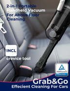 Roomie TEC SlimVac Cordless Upright Vacuum Cleaner, Handheld with Powerful Suction, Ultra Lightweight, Multi-Surface Cleaning for Carpets, Hard Floors, Cars & More, Detachable Long-Lasting Battery