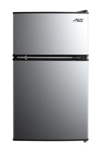 Arctic King 3.2 Cu ft Two Door Mini Fridge with Freezer, Stainless Steel, E-Star