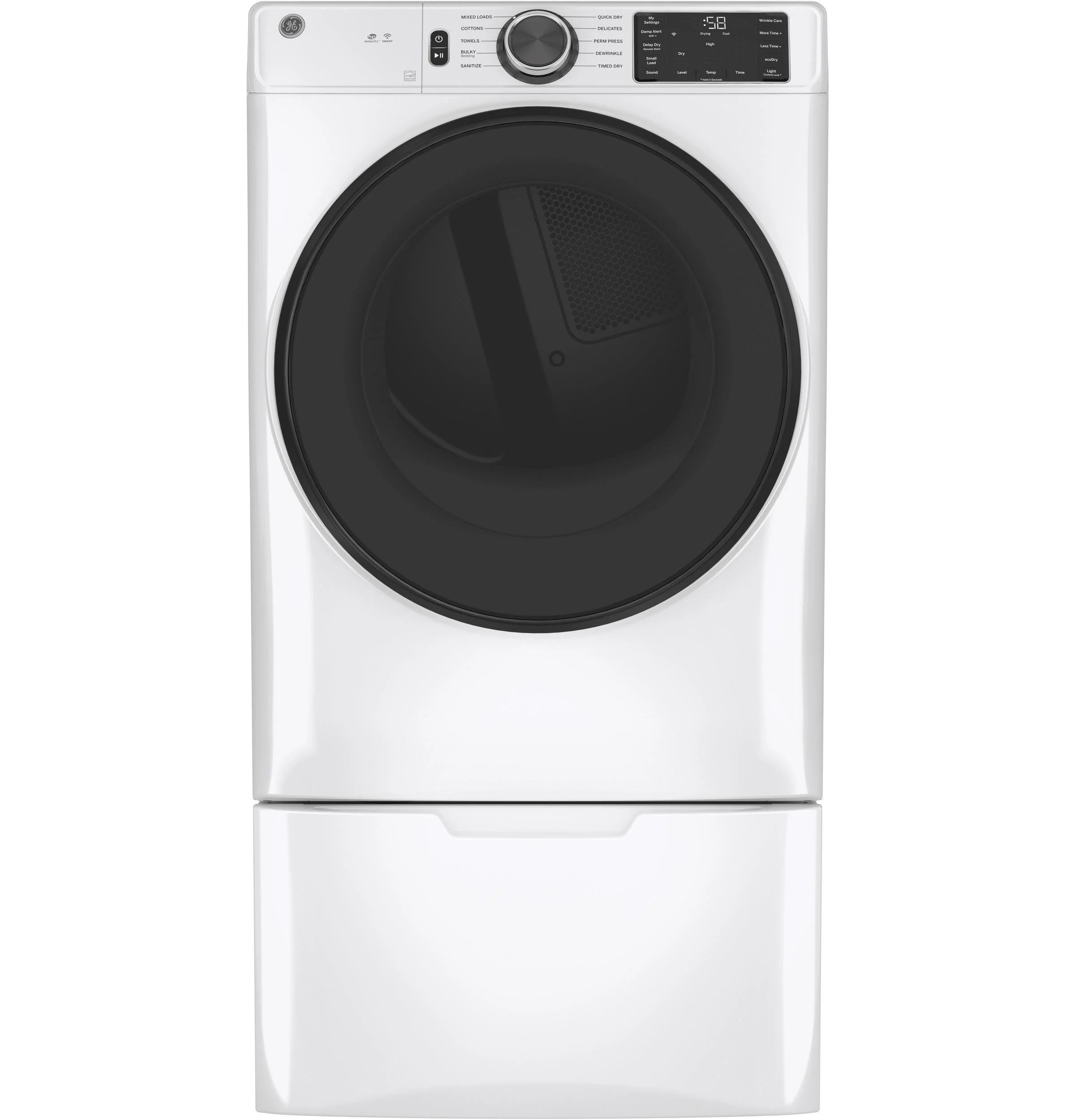 GE? 7.8 cu. ft. Capacity Smart Front Load Electric Dryer