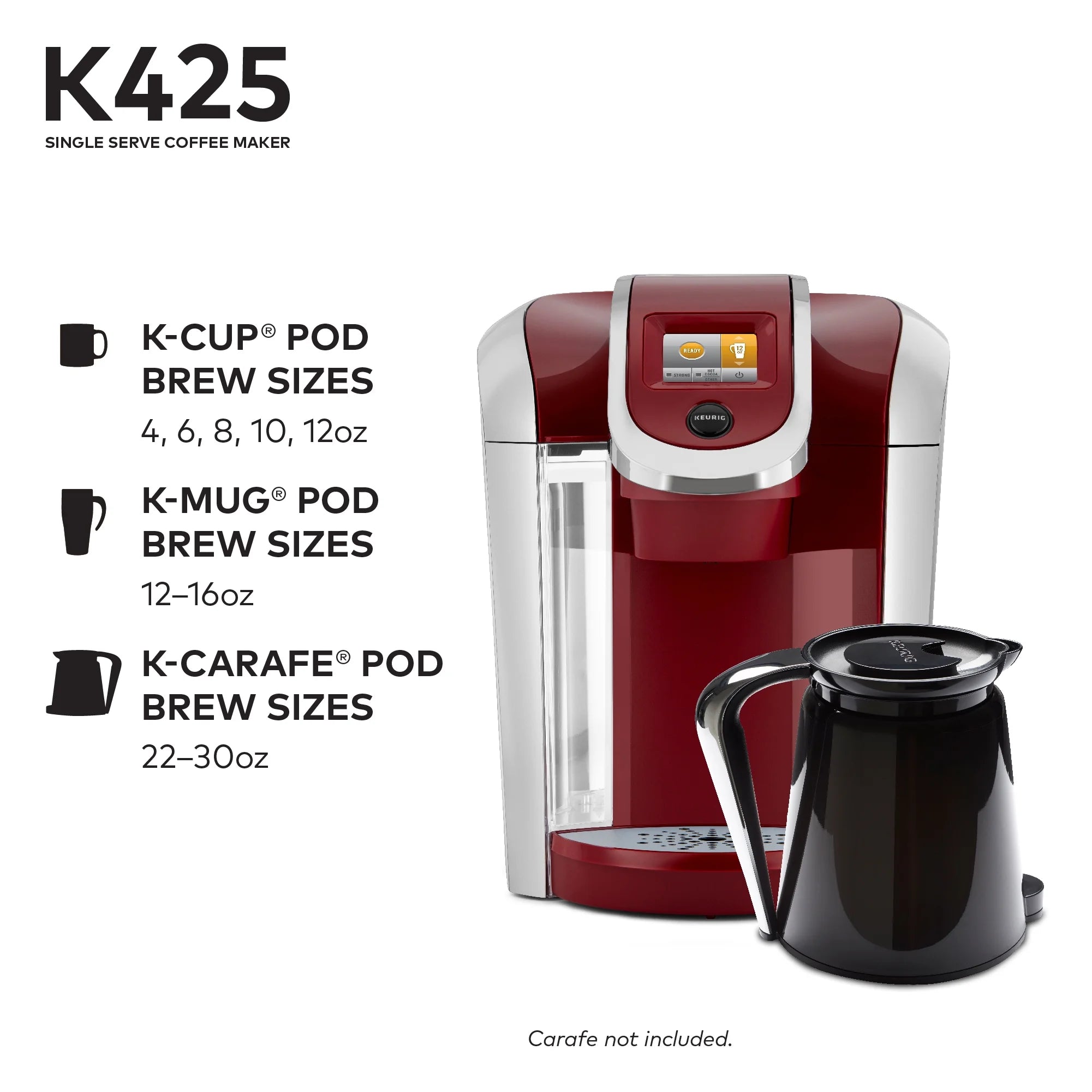 Keurig K425 Single Serve K-Cup Pod Vintage Red Coffee Maker