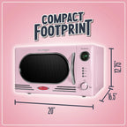 Nostalgia Retro Countertop Microwave Oven - Large 1000-Watt - 1.1 cu ft - 12 Pre-Programmed Cooking Settings - Digital Clock - Kitchen Appliances - Black