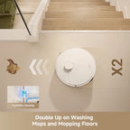 MOVA Robot P10 Pro Ultra Vacuum and Mop,  13,000Pa Suction 140°F Hot Water Auto Mop Washing & Drying, Dual Spinning Extenable Mop,10.5mm Lifting for Carpet, 360°Obstacle Avoidance, App Control