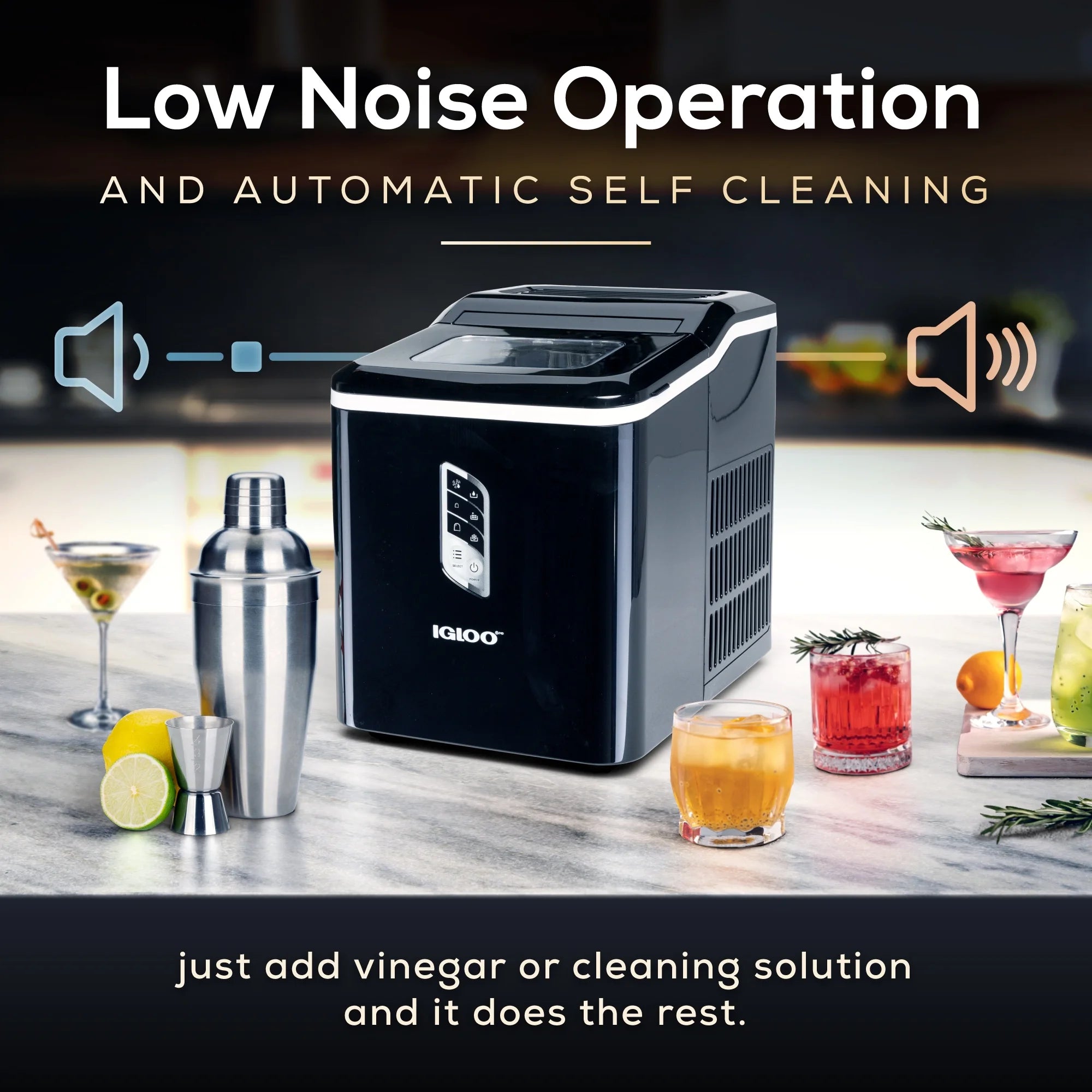 Igloo Automatic Ice Machine Self Cleaning Countertop Ice Maker for Water Bottle & Drinks, Aqua