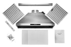 Hauslane Chef Series 36'' Stainless Steel Wall-Mount Range Hood 860 CFM, Touch Screen, Easy Clean Baffle Filters, LED Lamps
