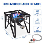 64QT Stainless Steel Seafood Boil Pot with 200,000BTU Single Burner Propane Stove, Heavy Duty Propane Burner For Outdoor Cooking Turkey Fryer, Crawfish Boil, Homebrewing