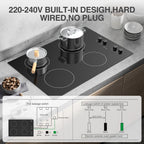 VBGK Induction Cooktop 30 inch 5 Burner Electric Hot Plate for Cooking Electric Induction Cooktop 240v, 99 Minutes Timer and Auto Shutdown Induction Burner,Child Lock