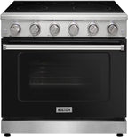 KOSTCH 36 inch Electric Range, 5-Burner Cooktop with 6.0 cu ft Convection Oven, Glass Top, in Stainless Steel