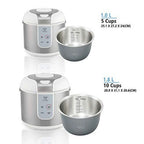 Buffalo Classic Rice Cooker with Clad Stainless Steel Inner Pot - Electric Rice Cooker for White/Brown Rice, Grain - Easy-to-clean, Non-Toxic & Non-Stick, Auto Warmer (5 Cup)