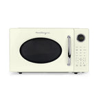 Nostalgia Retro Microwave Oven - 1.1 Cu Ft & 1000-Watt Countertop Size with Glass Turntable, Child Safety Lock, 8 Auto-Cook Programs & Digital Clock - Black