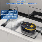 Portable Steam Cleaner for Home,Handheld Steam Cleaner,High Temperature Steamer for Deep cleaning of Car Upholstery Furniture Window Children's Toy,with Gloves Brush Shovel Steel Ball. (Black)