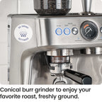 Chefman Crema Supreme Espresso Machine with Conical Burr Grinder and Steam Wand a?? Stainless Steel, New