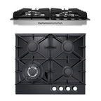 Eascookchef 4-Burners Gas Cooktop 24in Eascookchef Tempered Glass NG/LPG Convertible