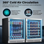Yeego 30" Wine and Beverage Refrigerator,Two 15" Wine and Beverage Cooler Under Counter or Freestanding, Hold 33 Bottles and 80 Cans(Two Pack)