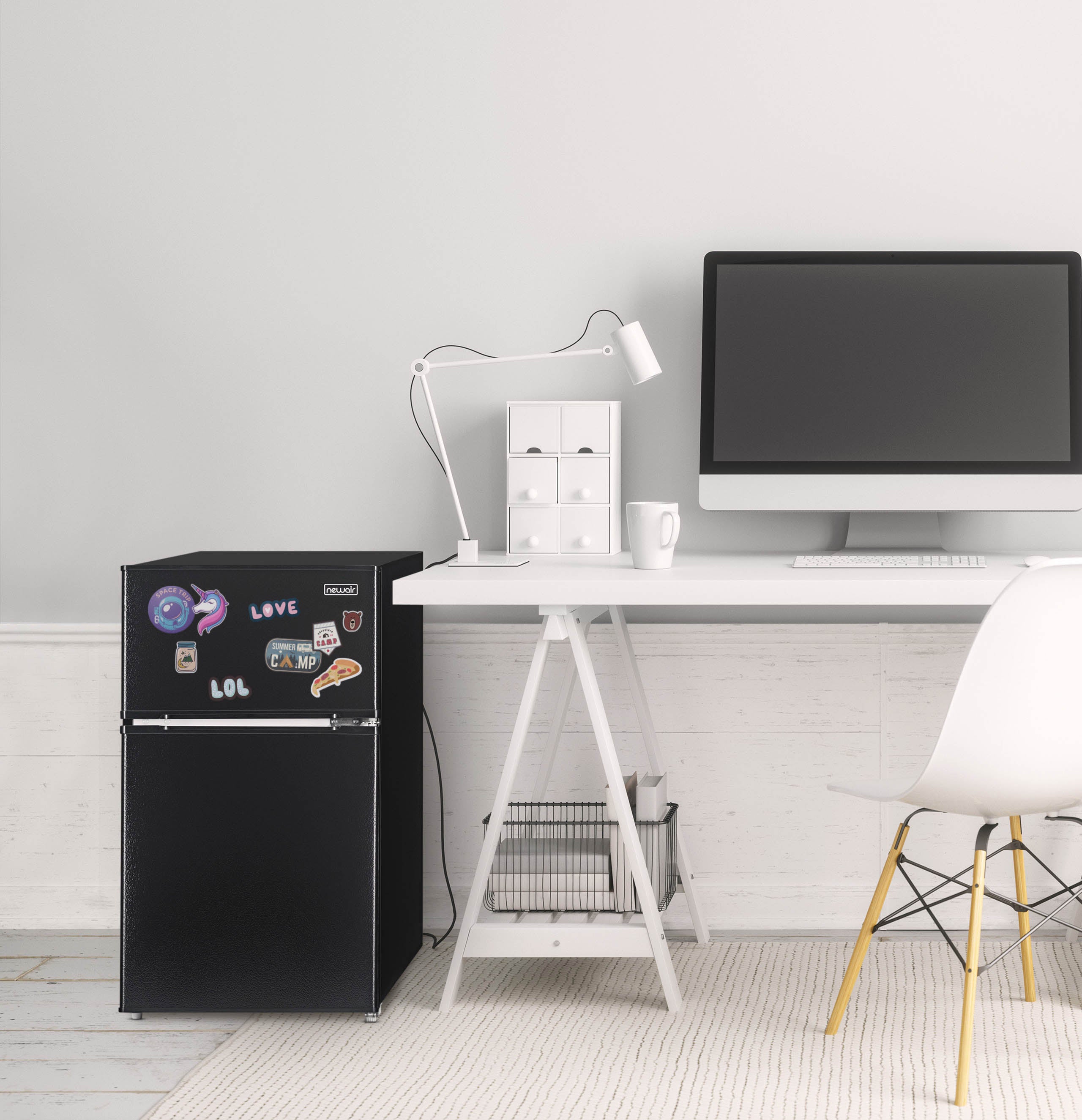 Newair 3.1 Cu. Ft. Compact Mini Refrigerator with Freezer in Black - NRF031BK00