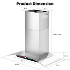 BRANO 30 inch Wall Mount Range Hood 900 CFM, Voice/Gesture/Touch Control, Stainless Steel Kitchen Hood Vent with 4 Speed Exhaust Fan, Adjustable Lights, Memory Mode