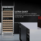 Whynter 24 inch Wine Cooler Refrigerator, 46 Bottle Wine Fridge, Freestanding & Built-in with Reversible Glass Door