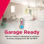 Frigidaire FFTR1835VS 18 Cu. Ft. Garage Ready Top Freezer Refrigerator, Stainless Steel