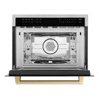ZLINE Autograph Edition 24" 1.6 cu ft. Built-in Convection Microwave Oven in Stainless Steel and Matte Black Accents