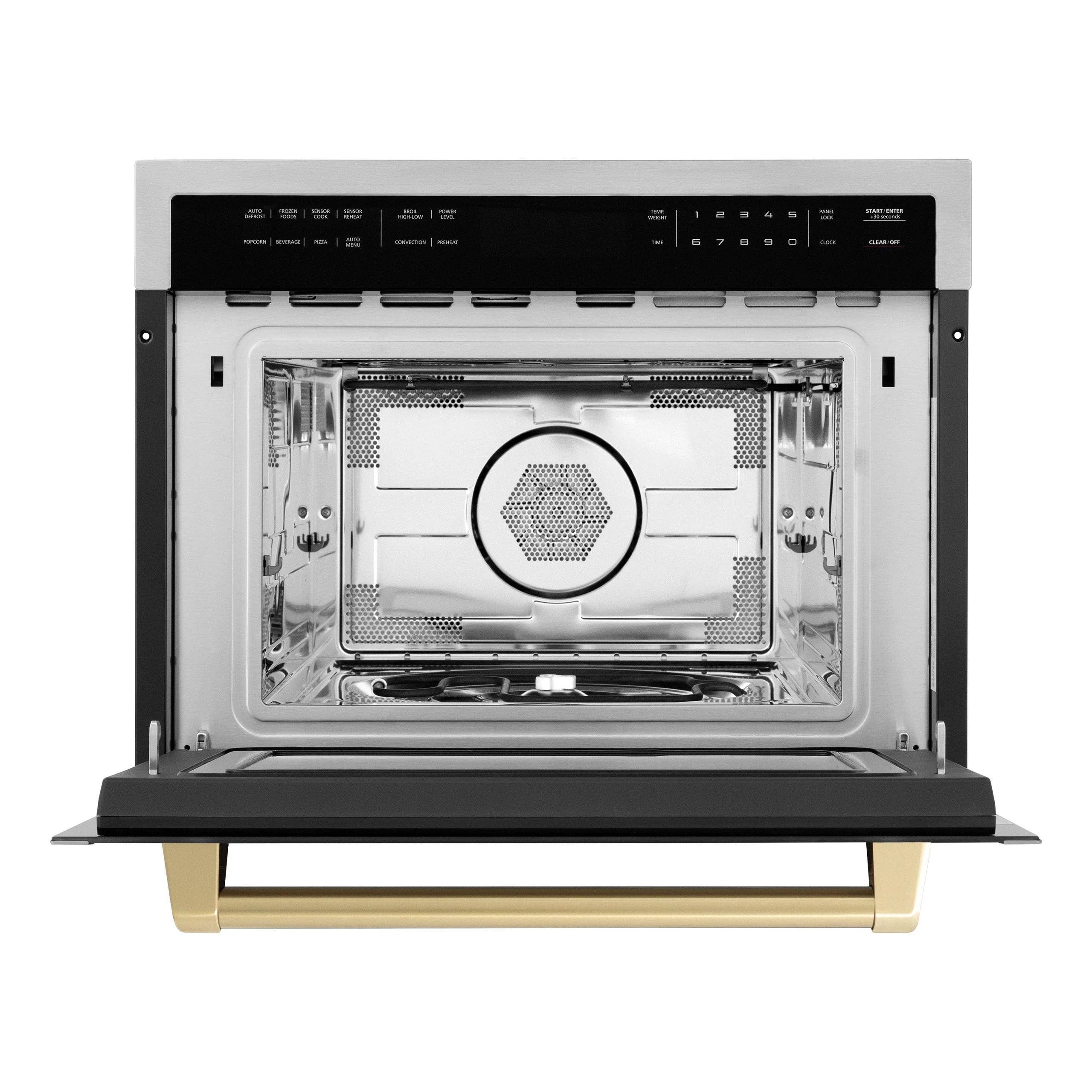 ZLINE Autograph Edition 24" 1.6 cu ft. Built-in Convection Microwave Oven in Stainless Steel and Matte Black Accents