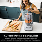 Ninja 4-in-1 12 Cup Food Processor, 1000 Watts, XL Capacity, 4 Auto-iQ Programs, Chop, Puree, Dough, Disc, NF700 Silver