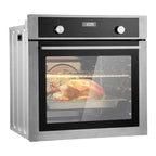 KFFKFF Single Wall Oven, 24" Electric Oven for Built-in Installation, Offers 9 Cooking Modes, 2.68 Cu.Ft Capacity, Includes Timer, 2800W Power